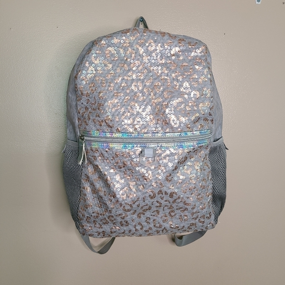 Women's Sequin Leopard Print Backpack